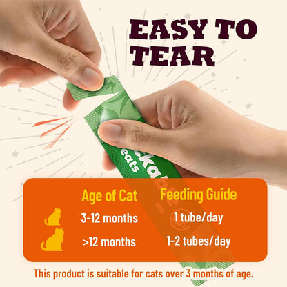 22 Tubes Lickable Cat Treats with Cat Grass & Taurine for Cats | Squeezable Cat Grass Treats for Indoor Cats with Taurine for Cats & Vitamins for Hairball Control & Digestive Health6