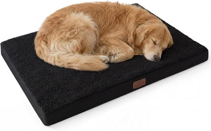 Bedsure Washable Dog Beds Large Sized Dog with Comfy Sherpa, 36X27In Grey | Orthopedic Egg Crate Foam,Comfort Support Flat Rectangle Pet Mat,Non-Slip Bottom,Removable Cover,For Large Breed up to 55 Lbs14