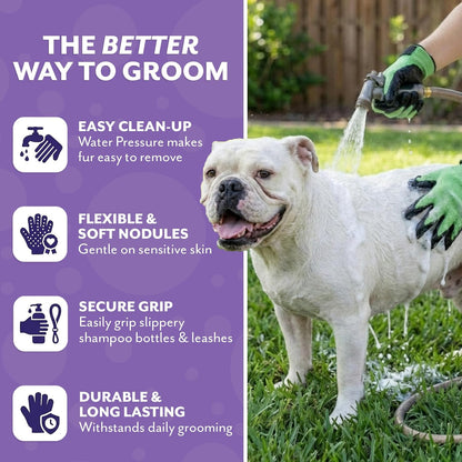 H Handson Pet Grooming Gloves - Patented #1 Ranked, Award Winning Shedding, Bathing, & Hair Remover Gloves - Gentle Brush for Cats, Dogs, and Horses (Black, Medium)5