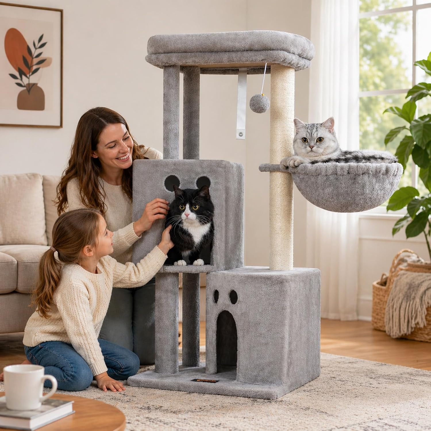small-cat-tree-tower-for-indoor-cats-40-in-medium-cat-bed-scratching-posts-multi-level-compact-kitty-kitten-houses-climbing-trees-stands-with-2-condos-sisal-post-perch-platform-hammock-plush-toy-balls