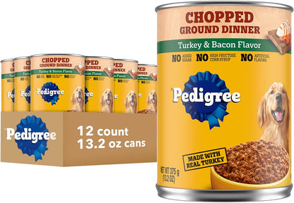 Pedigree Chopped Ground Dinner Wet Dog Food, Chicken, 13.2 Oz, 12 Count | 100% Complete & Balanced, Slow Cooked with Real Chicken, Supports Lean Muscles, Serve as Topper or Complete Meal22