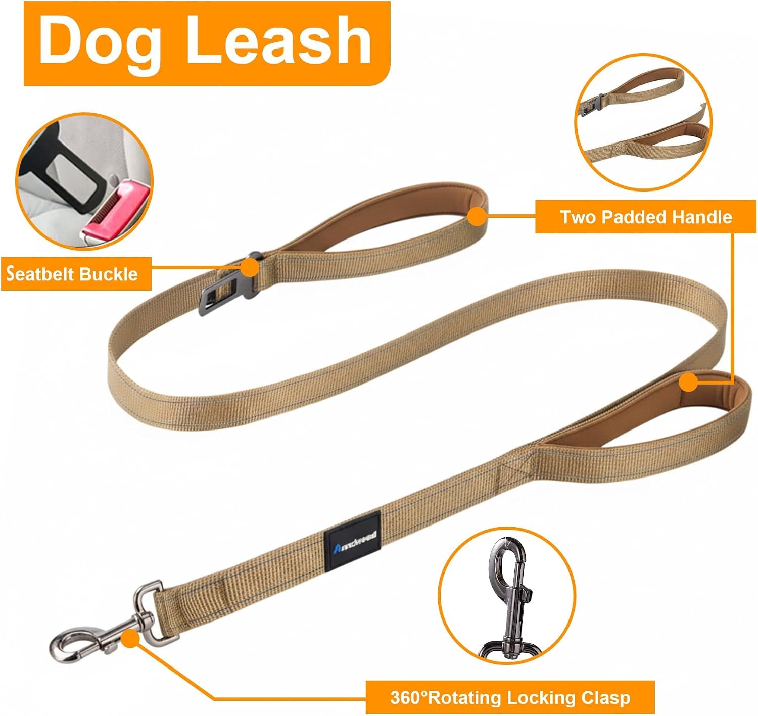 annchwool-no-pull-dog-harness-heavy-duty-reflective-collar-leash-set-leash-with-double-handle-car-seatbelt-clip-easy-control-for-walking-training-medium-large-size-dogsbrown-l