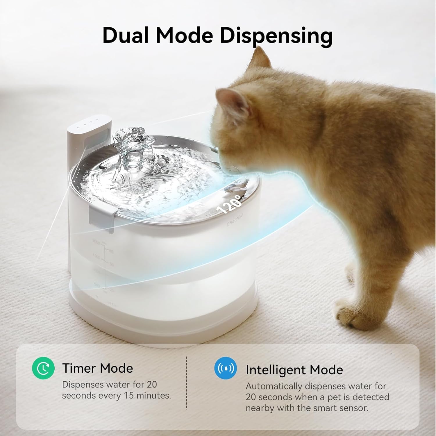cheerble-pumpless-cat-water-elfin-fountain-wireless-pet-fountain-battery-operated-2l-67oz-e1-automatic-water-dispenser-cats-dogs-magdrive™-technology-stainless-steel-tray-no-cleaning-hassle