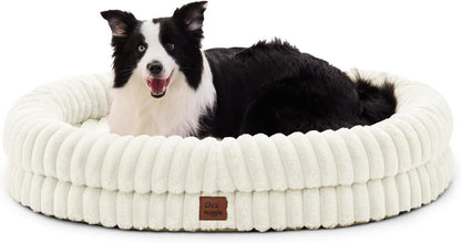 Chixnuggle Orthopedic Dog Bed, Washable Cover, Faux Fur Bolster Pet Couch | Waterproof,Egg Crate Foam,Non-Slip Bottom,For Small Medium Dogs,Dark Grey,30*24*7,Dog Sofa,Puppy Bed25