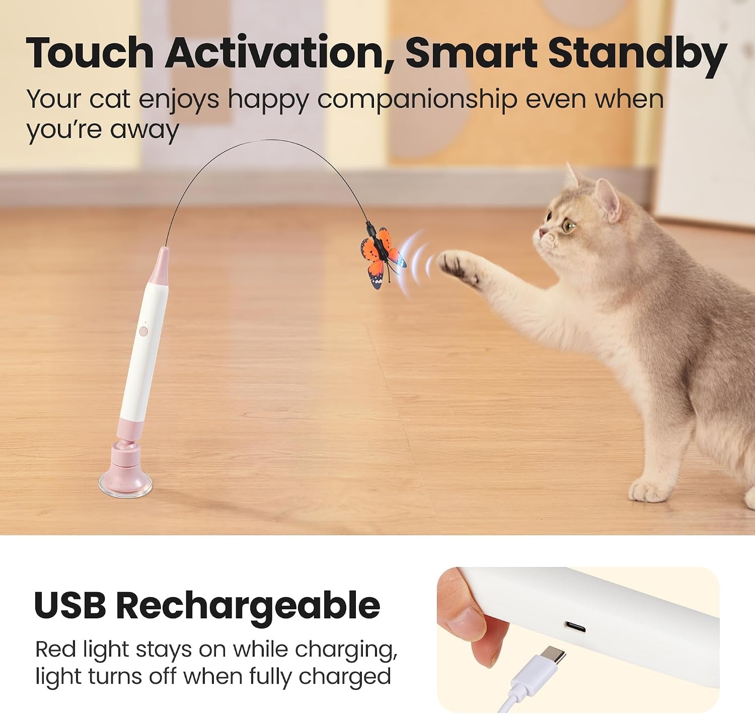 potaroma-interactive-spinning-butterfly-cat-toy-wand-rechargebale-automatic-self-play-handheld-mode-electric-touch-activated-cat-teaser-with-suction-cup-for-indoor-kittens