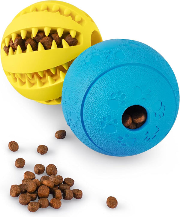 HIPPIH Indestructible Squeaky Dog Toys, Interactive Dog Balls 2 Pack, Chew Toys for Aggressive Chewers, Natural Rubber Puppy Toy for Large/Medium Dogs, Tough Puppy Teething Toy, Relieve Anxiety15