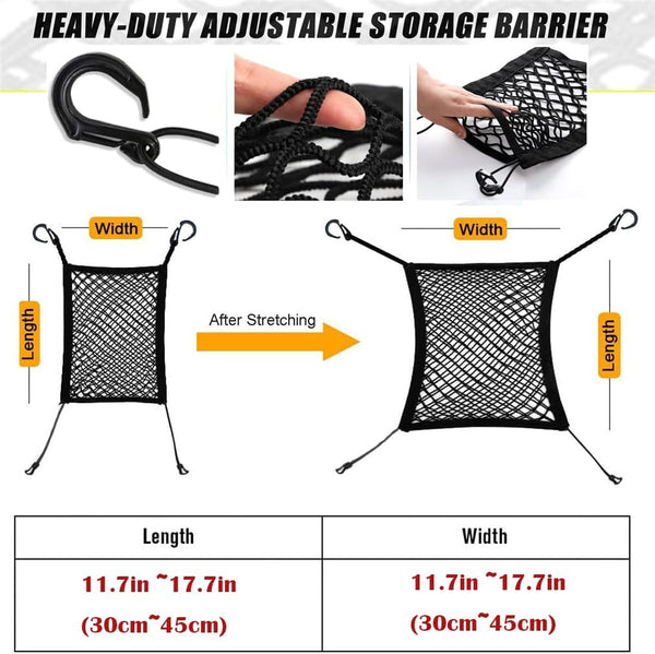 DYKESON Dog Car Net Barrier Pet Barrier with Car Mesh Organizer for Dog & Child, Safety Divider with Upgraded Storage Pouch, Easy Install for Cars & Suvs5