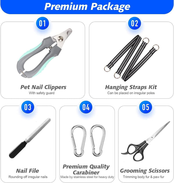 ATESON Pet Grooming Hammock with Nail Clippers/Nail Trimmers/Grooming Scissors, Dog Grooming Harness for Nail Trimming, Pet Grooming Sling Helper4