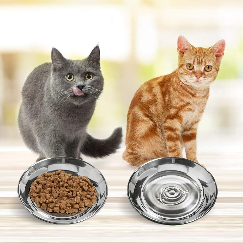 stainless-steel-cat-bowls-food-dishes-for-indoor-cats-cats-shallow-whisker-friendly-6-4inches-cat-food-water-dishes-bowls-whisker-fatigue-relief-dishwasher-safe-2pcs