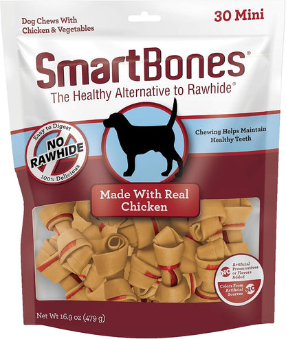 Smartbones Mini Bones with Real Peanut Butter 56 Count, Rawhide-Free Chews for Dogs25