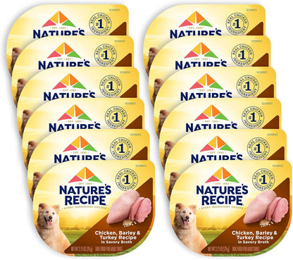 Nature’S Recipe Chicken, Salmon and Turkey Recipes Variety Pack Wet Dog Food, 12-2.75 Oz. Cups, 2 Count11