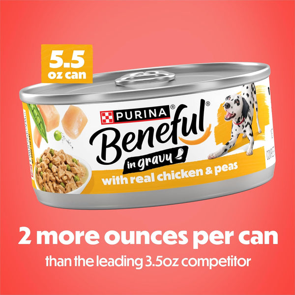 Purina Beneful with Real Chicken or Steak Flavor in Gravy Wet Dog Food Variety Pack - 5.5 Oz. (Pack of 12)4
