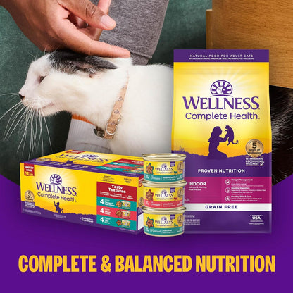Wellness Complete Health Pate Variety Pack Adult Canned Wet Cat Food, Natural, Protein Rich, Grain Free, Seafood Favorites, 3 Oz, Pack of 24 Cans9