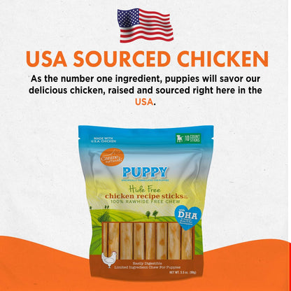 Canine Naturals Rawhide Free Puppy Chews, Chicken and Rice Recipe, 10 Count | 100% Rawhide Free, Made with USA Chicken, All-Natural, Easily Digestible, 5 in Sticks, Perfect for Teething Puppies8