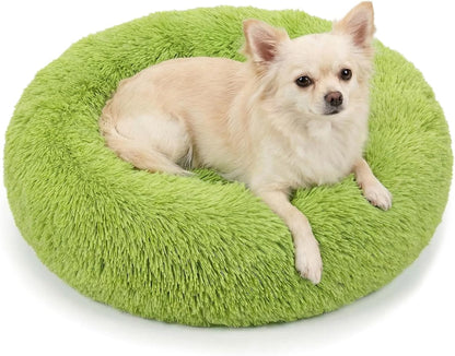 Small Calming Dogs Bed for Small Dogs Anti-Anxiety Machine Washable Fluffy Luxury Anti-Slip Waterproof Mute Base Warming Cozy Soft Pet Puppy round Bed19