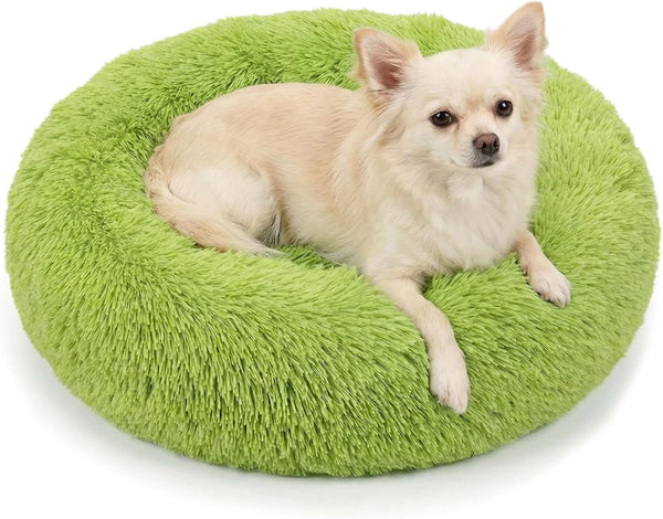 Small Calming Dogs Bed for Small Dogs Anti-Anxiety Machine Washable Fluffy Luxury Anti-Slip Waterproof Mute Base Warming Cozy Soft Pet Puppy round Bed19