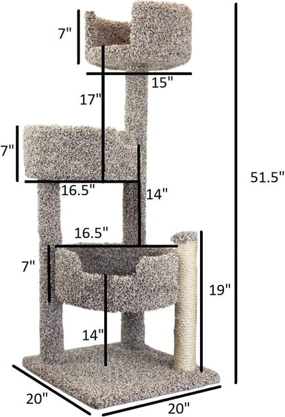 New Cat Condos Real Wood and Carpeted Cat Tree, Speckled2