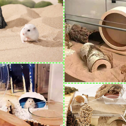 Hamster Bath Sand, 3Lb Dust Free Desert Sand or Potty Litter Sand for Hamster Chinchillas Gerbil Syrian Mice Small Animals(Beige)4
