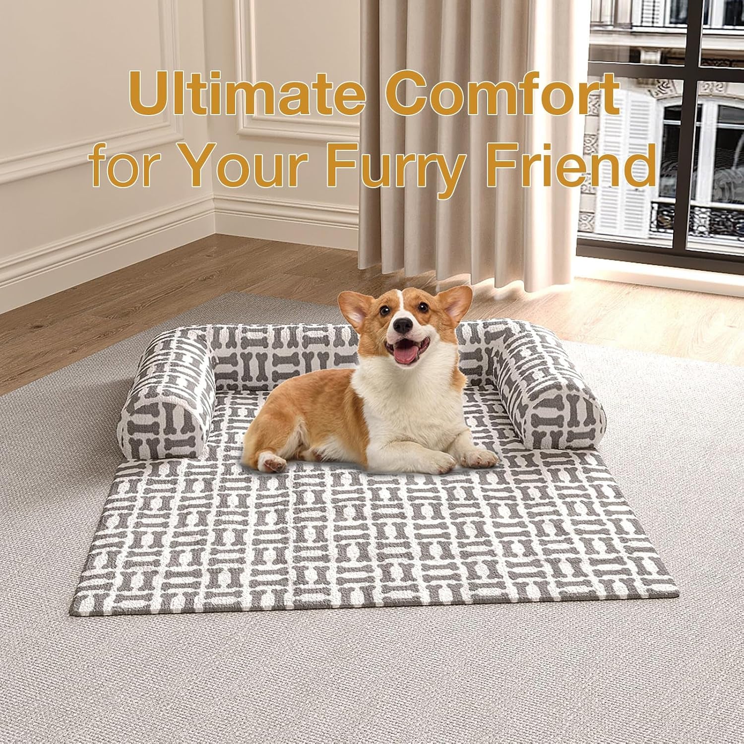 orthopedic-dog-bed-mat-for-large-dogs-washable-sofa-protector-pet-bed-with-3-sided-bolster-shredded-memory-foam-plush-support-non-slip-bottom-for-medium-small-dogs-grey