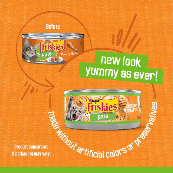 Purina Friskies Wet Cat Food Pate, Poultry Platter - (Pack of 24) 5.5 Oz. Cans2