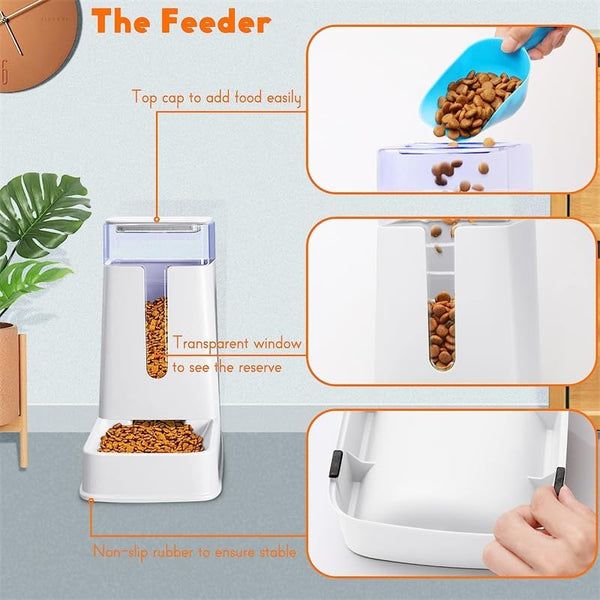 Automatic Pet Feeders Automatic Dog Food and Water Dispenser Water Dispenser for Dogs Gravity Water Dispenser Cat Feeders Automatic Cat Food Dog Water and Food Dispenser Gravity Pet Water Dispenser5