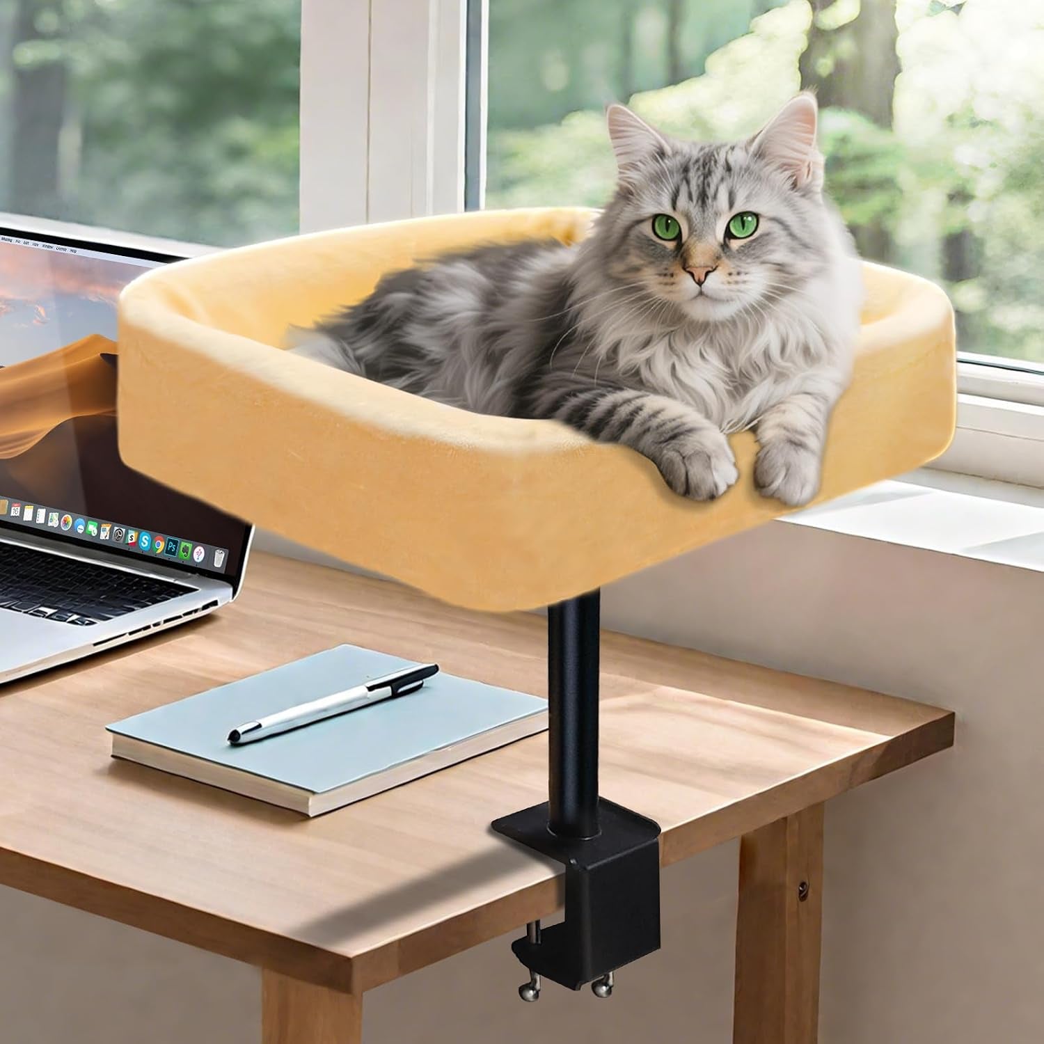 cat-desk-bed-sturdy-cats-bed-for-desk-with-washable-cover-dual-sided-breathable-summer-winter-comfortable-soft-pet-nest-bed-with-reinforced-steel-frame-easy-assembly-for-home-office-study-room