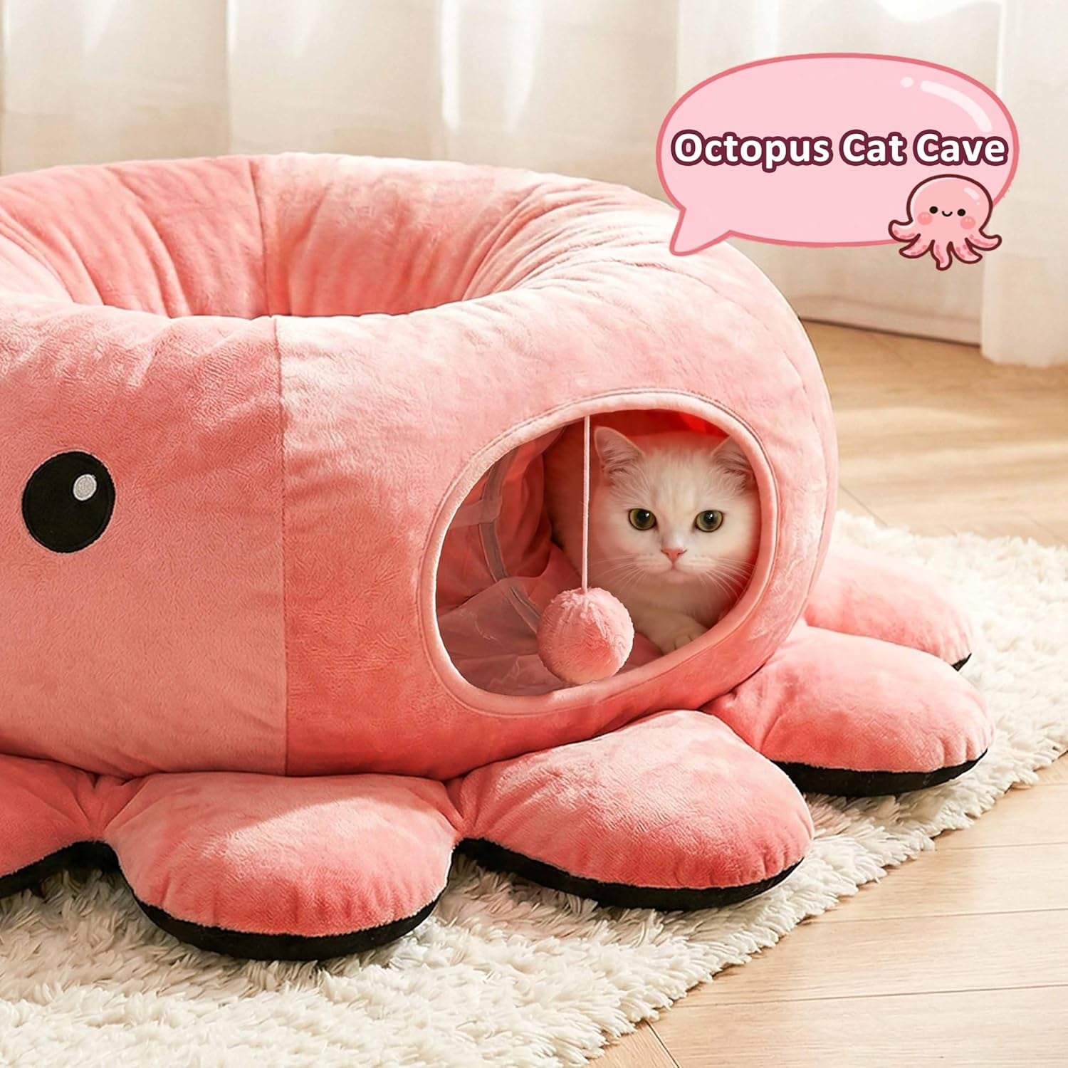 cat-tunnel-bed-with-20-cat-toys-collapsible-play-tunnel-for-indoor-cats-kitten-toys-for-indoor-kittens-octopus-shaped