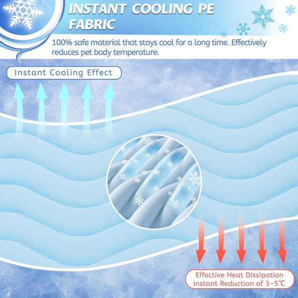 Dog Cooling Mat for Large Dogs, 40"X28" Breathable Self Cooling Crate Mat for Dogs & Cats, Portable Washable Pet Cooling Pad for Kennel, Sofa, Bed, Floor, Car Travel Indoor Outdoor Summer Use2