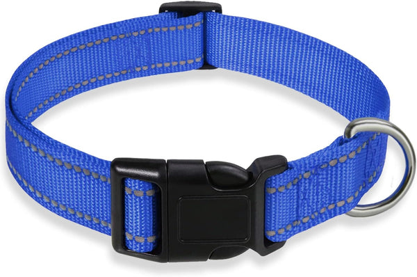 Reflective Dog Collar with Buckle Adjustable Safety Nylon Collars for Small Medium Large Dogs, Pink M | Breathable Nylon Collars for Small Medium Large Dogs, No Chafing on Walks and Outdoor Hikes, Metal D-Ring, Night Safety9