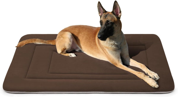 Dog Bed Soft Dog Crate Bed Pad Mat, 42 in Non Slip Bottom Washable Beds for Large Dogs, Pet Bed Mattress Kennel Pad, Dark Blue Gray14