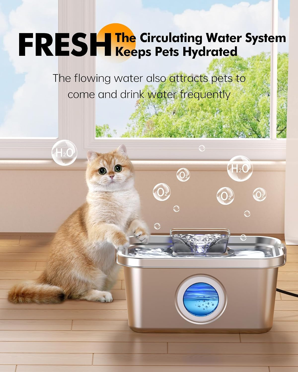 petimi-dog-water-fountain-2-gallon-304-stainless-steel-large-pet-water-fountain-for-dogs-cats-ultra-quiet-indoor-pet-fountain-safety-lock-3-replacement-filters-included-smart-pump-protection