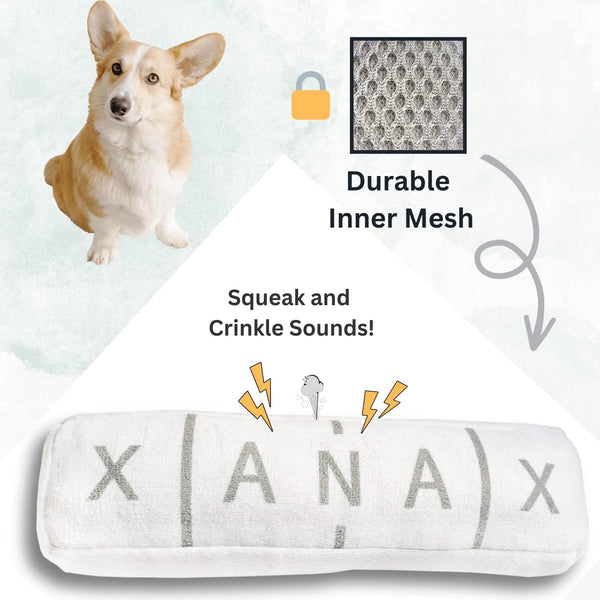 Nestpark Chill Pup Funny Dog Toy - Parody Plush Squeaky Crinkle Dog Toy6