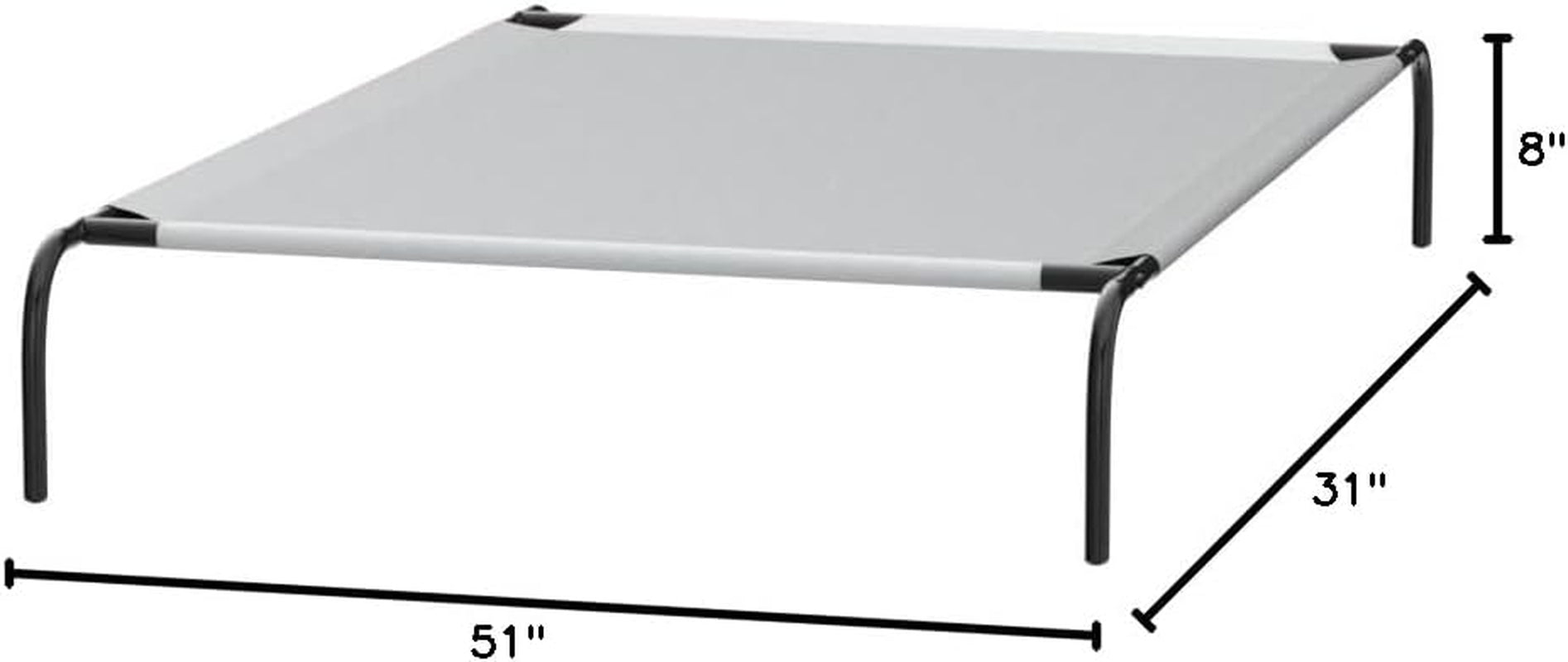 amazon-basics-cooling-breathable-elevated-dog-bed-with-metal-frame-for-large-dogs-51-x-31-x-8-grey