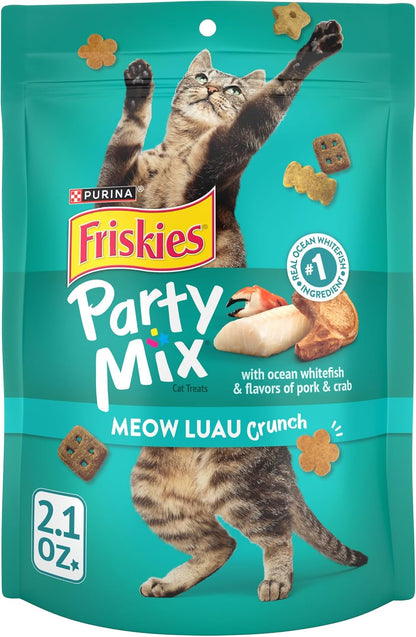 Purina Friskies Cat Treats, Party Mix Meow Luau Crunch - (Pack of 10) 2.1 Oz. Pouches1