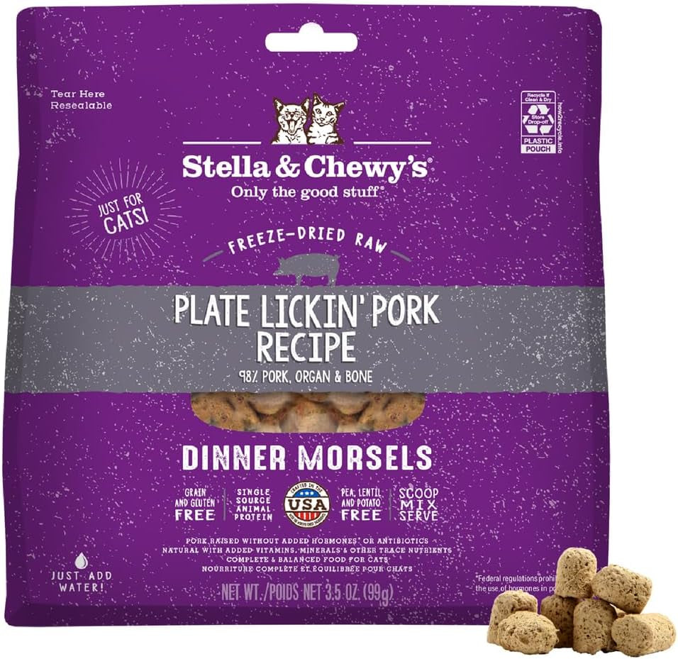 stella-chewys-freeze-dried-raw-cat-dinner-morsels-premium-chicken-recipe-with-98-cage-free-meat-organs-natural-grain-free-cat-kitten-food-made-in-usa-3-5-oz