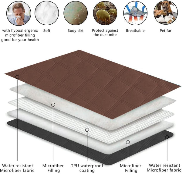 SUNNYTEX Waterproof & Reversible Dog Bed Cover Sofa, Couch Cover Furniture Protector for Pets(68 * 82")3