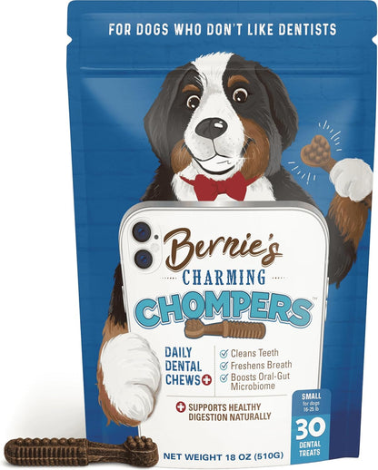 Bernie'S Charming Chompers Dog Dental Chews, Gut Support, 51-100 Lb, 24 Ct9