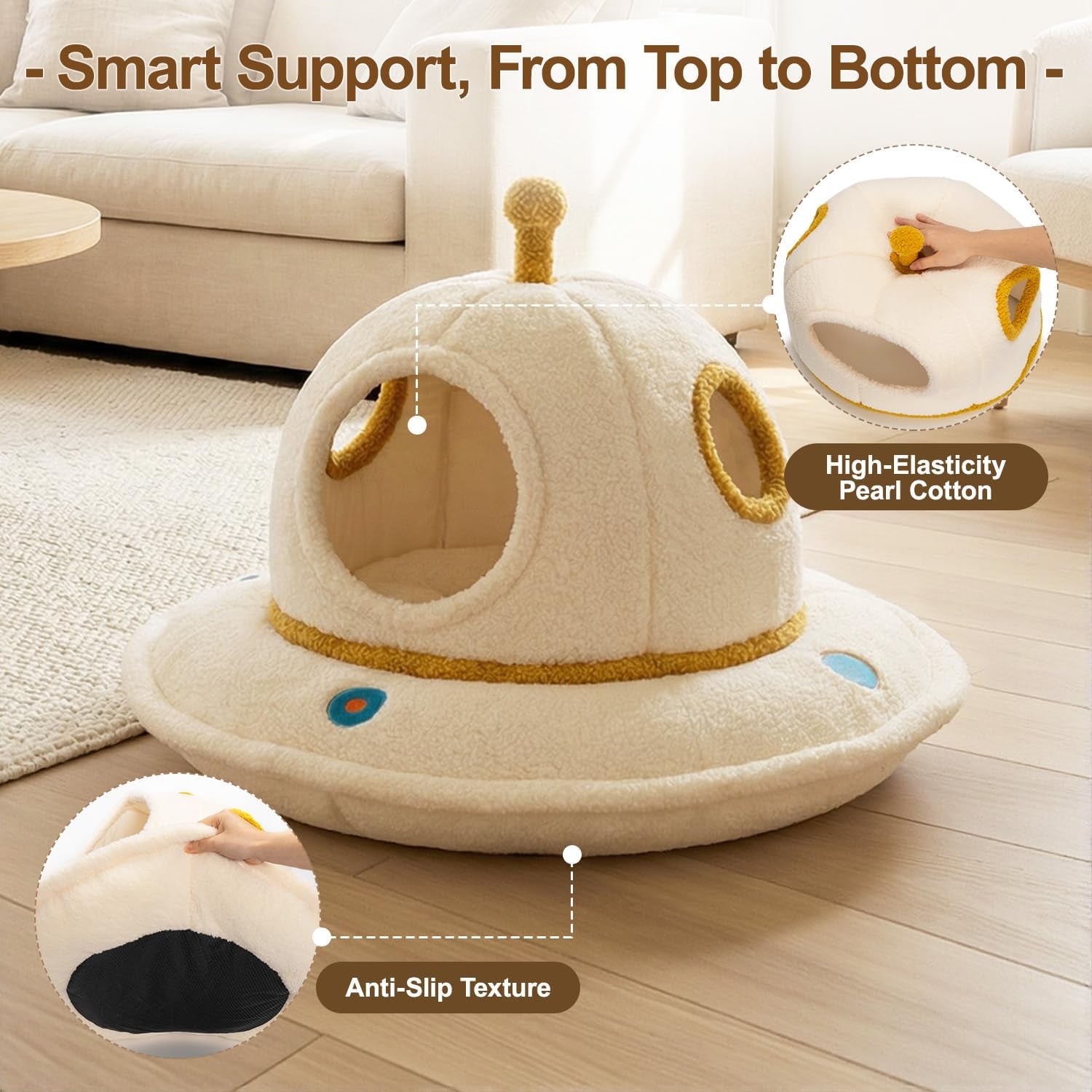 cat-house-for-indoor-cats-2-in-1-ufo-large-cat-bed-cave-soft-sherpa-fabric-calming-cozy-hideaway-removable-washable-cushion-spacious-for-multi-cat-families-up-to-25-lbs