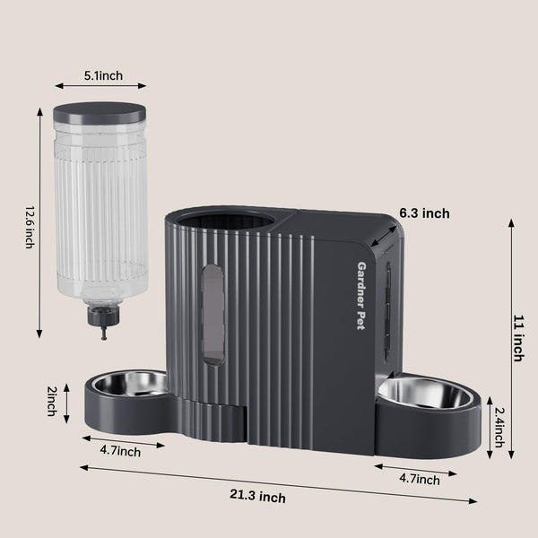 Gardner Pet Automatic Gravity Cat Food Feeder and Water Dispenser Stainless Steel Two-In-One Set Large Capacity Dispenser for Pets Dogs, Puppies, Kittens-(0.8 Gallons X 2)9