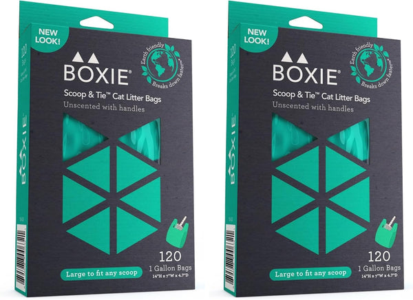 Boxie Sustainable Scoop & Tie Pet Waste Bags, 120 Count, Leak-Proof, Easy-To-Tie Handles, Eco-Friendly, Odor Control, EPI Technology, Durable for Cat Litter & Dog Waste8