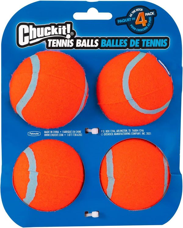 Chuckit! Dog Tennis Ball Dog Toy, Medium (2.5 Inch Diameter) for Dogs 20-60 Lbs, Pack of 410