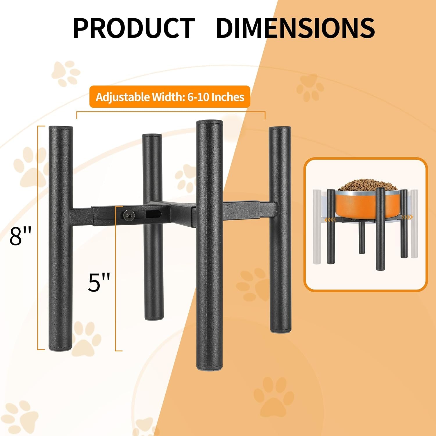 proerr-lifted-dog-bowl-stand-without-bowls-single-raise-pet-food-table-adjustable-wide-6-10-tall-8-10-12-bowl-stand-size-optional-dog-bowls-holder-elevated-for-small-medium-large-dogs-breed