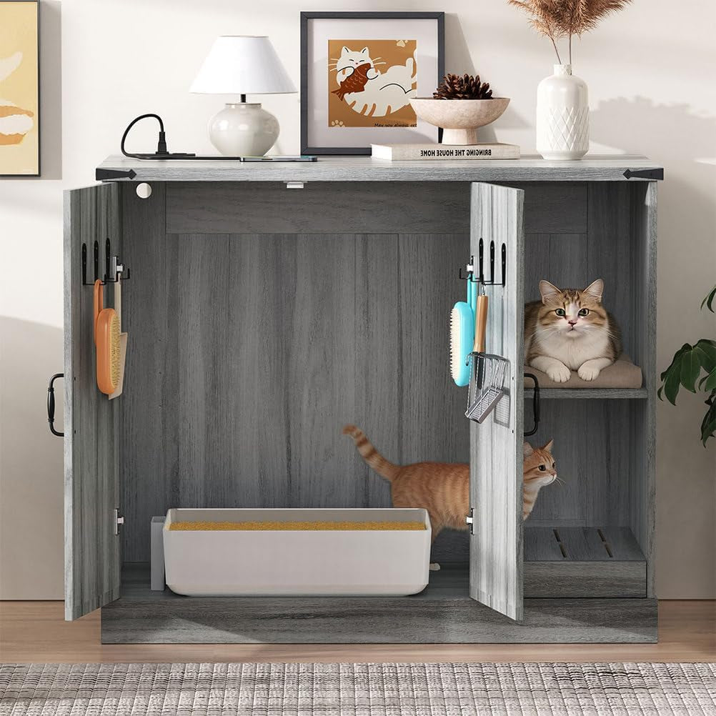 extra-large-cat-litter-box-enclosure-with-litter-collector-hidden-litter-box-furniture-cabinet-with-power-outlet-storage-shelves-cat-house-for-automatic-litter-boxes-gray