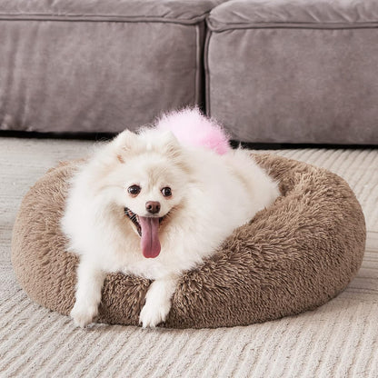 MIXJOY Orthopedic Dog Bed Comfortable Donut Cuddler round Pet Beds Ultra Soft Washable Dog and Cat Cushion (20''/23''/30'') (23'', Brown)7