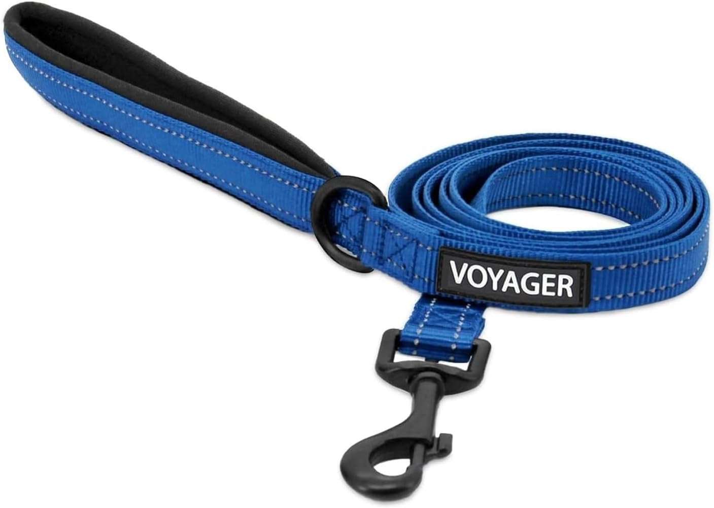 best-pet-supplies-voyager-nylon-dog-leash-fuchsia-small-5ft-in-length-5-8-in-width-reflective-soft-neoprene-handle-heavy-duty-metal-clips-for-running-walking-training