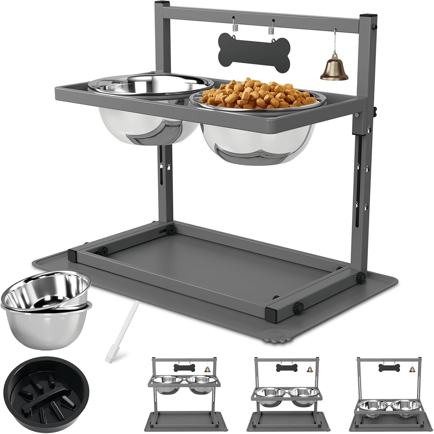 elevated-dog-bowls-with-slow-feeder-for-large-dogs-adjustable-raised-stand-with-2-stainless-steel-bowls-spill-proof-mat-non-slip-dog-feeder-for-large-medium-dogs-black
