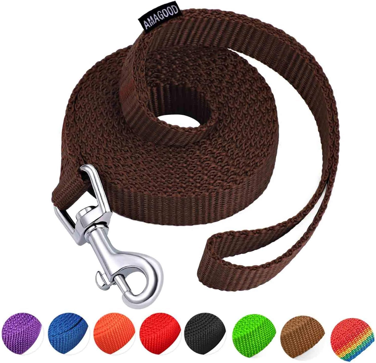 amagood-6-ft-puppy-leash-strong-traditional-style-with-easy-to-use-collar-hook-great-for-small-medium-and-large-dogs-5-8in-x-6-ft-purple