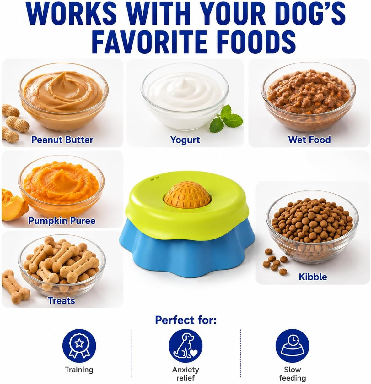 slow-feeder-dog-bowl-with-rolling-ball-2-in-1-silicone-dog-lick-bowl-for-liquid-treats-anti-slip-interactive-licking-toy-for-small-medium-large-dogs-cats-food-grade-easy-clean-blue-yellow