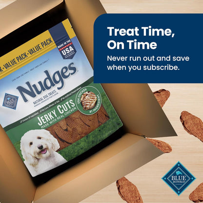 Blue Buffalo Nudges Chicken Jerky Cuts Natural Dog Treats, Tender & Meaty Dog Snacks, Healthy Reward or Training Treat, Made in the USA with Real Chicken, No Artificial Preservatives, 36 Oz.10
