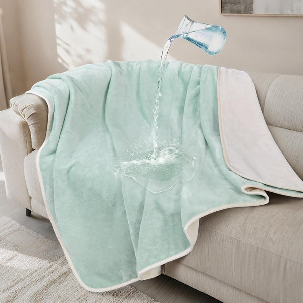 LOOBANI Waterproof Blanket for Bed, Soft Flannel Twin Bed Blanket 60" X 80" | Dog Pet Blankets for Large Dogs, Reversible Spill-Proof Throw for Couch Cover, Movie Time, Camping, Travel, Noise Free, Grey27
